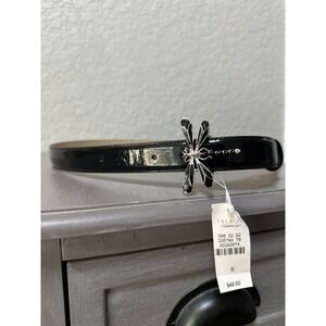 NWT Talbots Dragonfly Black Women's Leather Belt Small